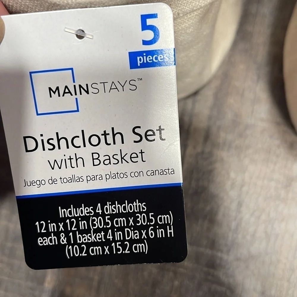 4 set of dishcloth set with basket